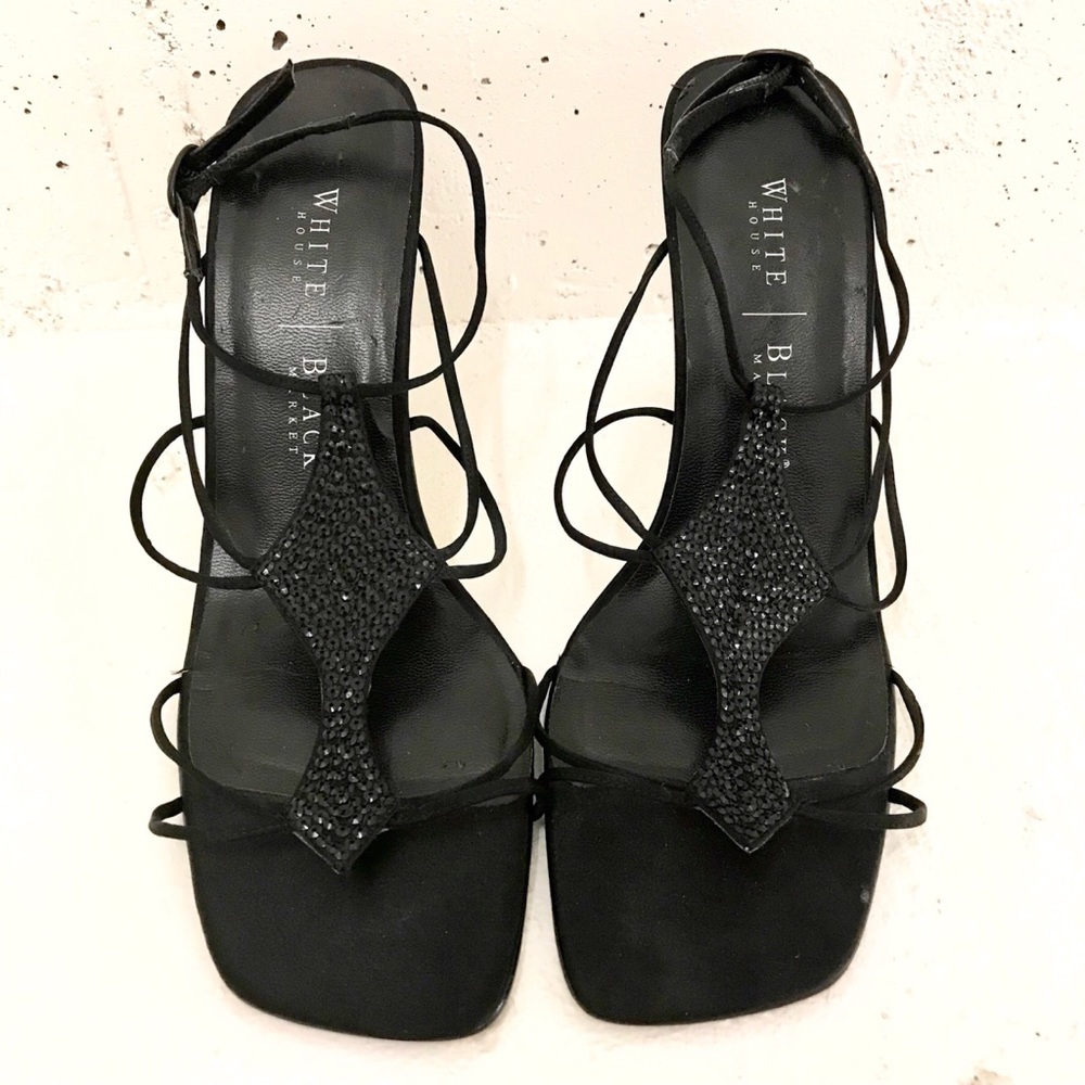 WHITE HOUSE BLACK MARKET Beaded Silk Sandals - Picture 2 of 4